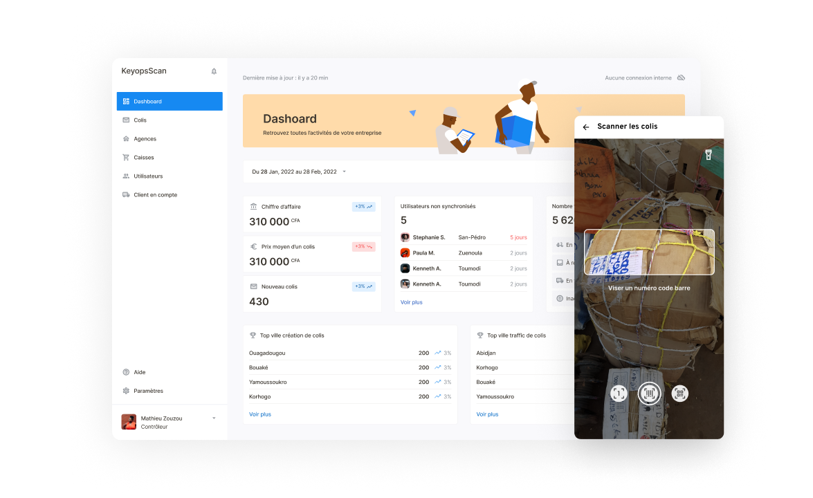Système de traçabilité : dashboard web et application terrain